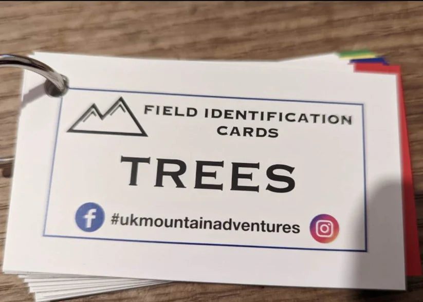 Tree Identification cards with half price Children's 'into the hills!' cards